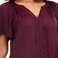 Vince Camuto Women's Split Neck Short Sleeve Top Red Size Small