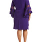 R & M Richards Women's Bell Sleeve Wrap Dress Purple Size 18W