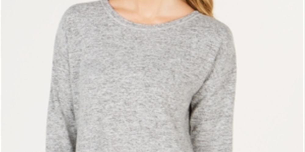 Ideology Women's New Heather Crew Neck Long Sleeve Casual Top Grey Size XX-Large