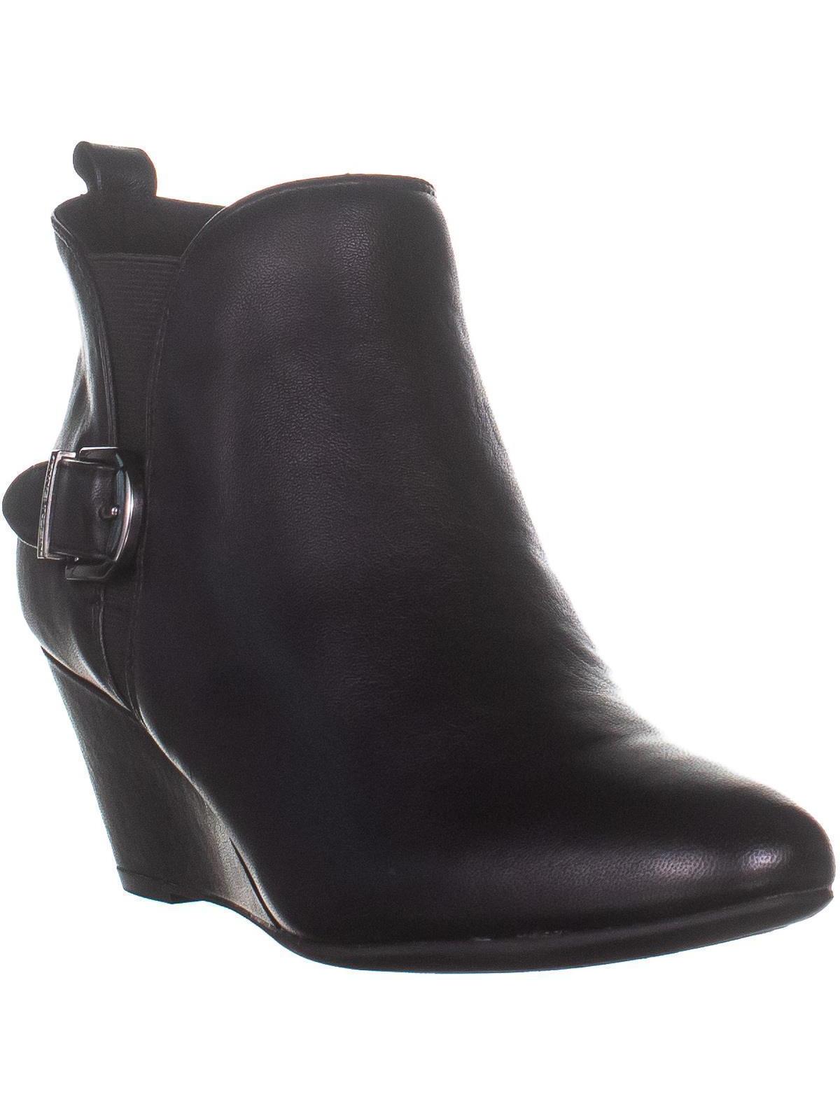 Anne Klein Abilene Pointed Toe Wedge Ankle Boots Black Black Size 11 M
