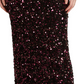 Rebecca Taylor Women's Sequined Solid Below the Knee Pencil Skirt Red Size Large