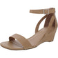 Sun + Stone Women's Jossie Faux Suede Wedge Sandals Tan Size 11 M