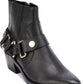 DKNY Women's Padded Mina Square Toe Block Heel Zip up Leather Booties Black Size 9 M