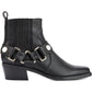 DKNY Women's Padded Mina Square Toe Block Heel Zip up Leather Booties Black Size 9 M