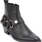 DKNY Women's Padded Mina Square Toe Block Heel Zip up Leather Booties Black Size 9 M