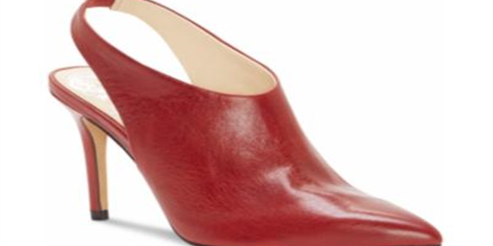 Vince Camuto Women's Amnedra Lizard Pointed Toe SlingBack D-orsay Pumps Red Size -11 M