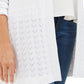 Karen Scott Women's Open Stitch Cardigan White Size Small