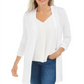 Karen Scott Women's Open Stitch Cardigan White Size Small