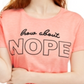 Love Tribe Junior's Nope Graphic T-Shirt Orange Size Large