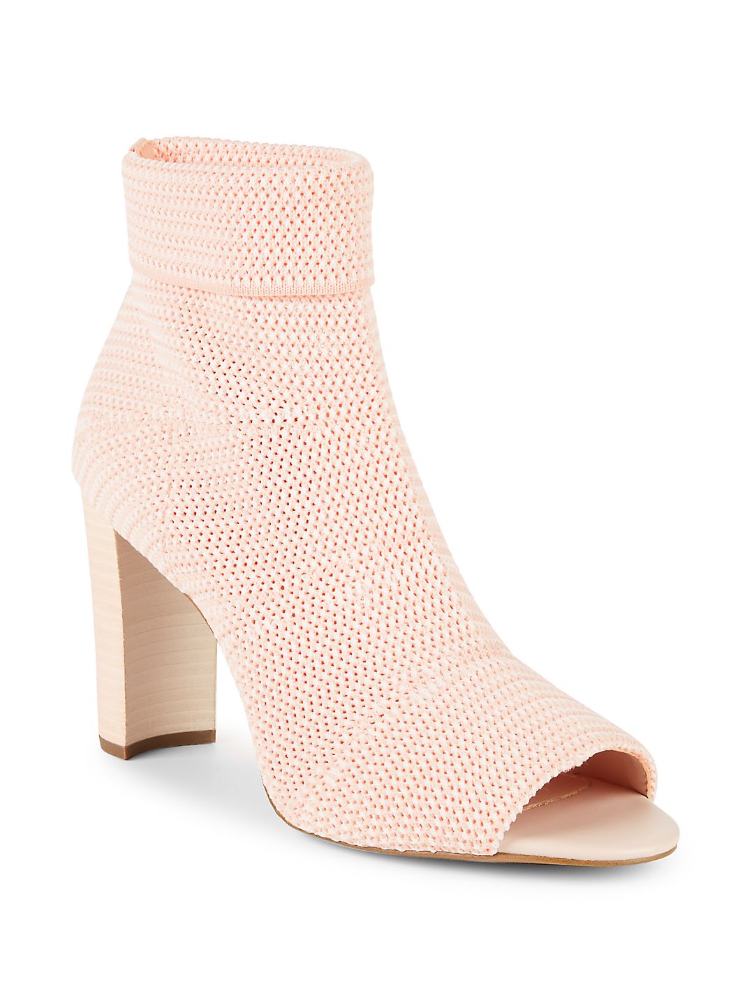 Avec Les Filles Women's Mariah Heeled Sandal, avec Pink/White Stretch Knit, Size 7 M