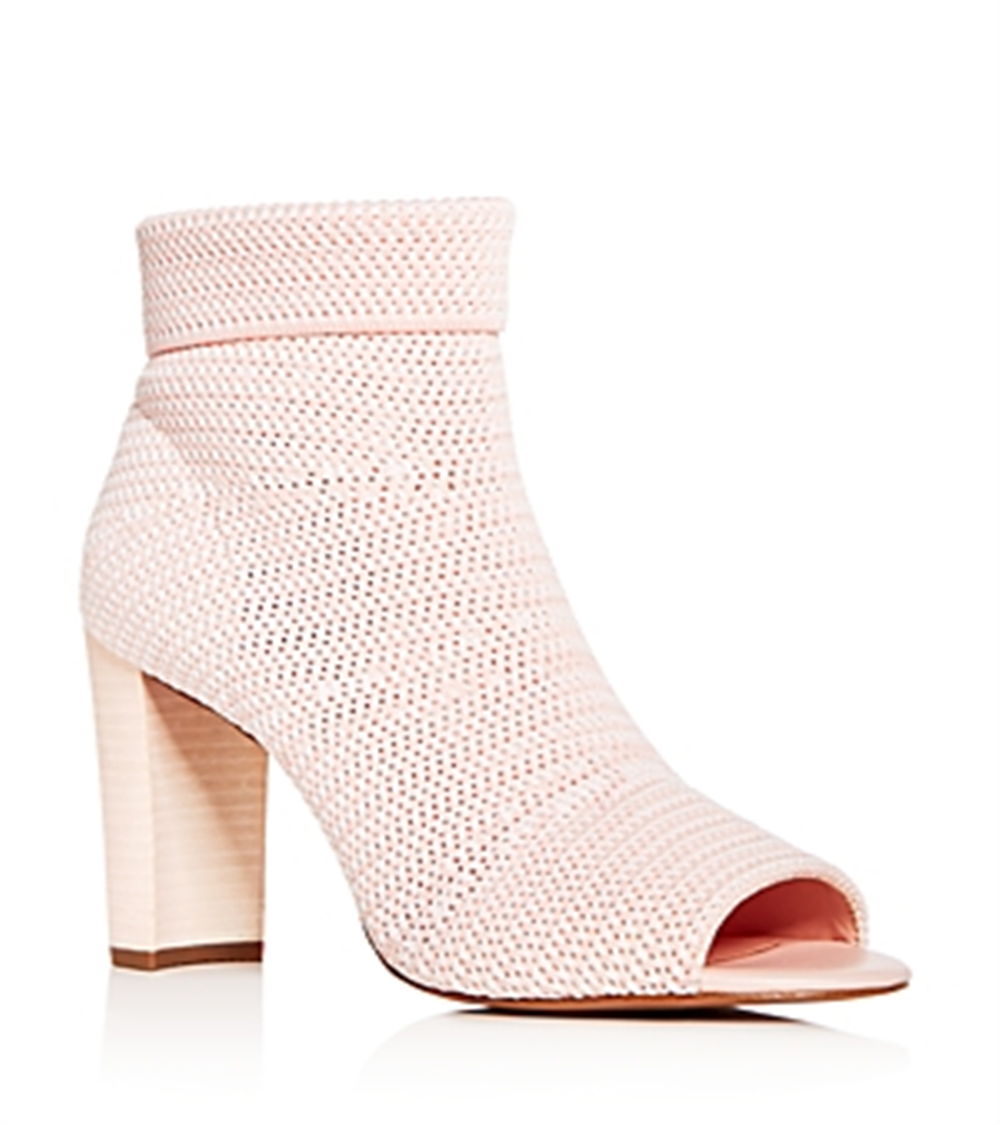 Avec Les Filles Women's Mariah Heeled Sandal, avec Pink/White Stretch Knit, Size 7 M