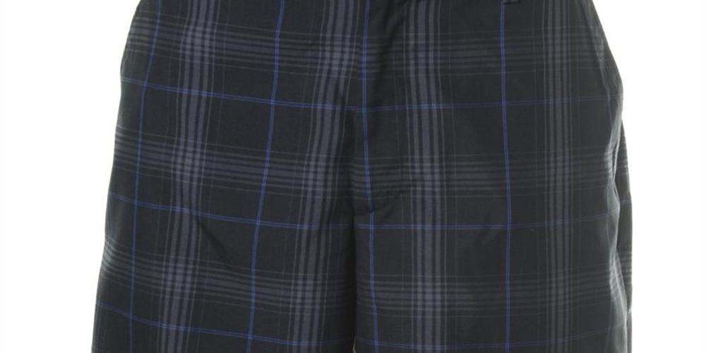 Greg Norman Men's Plaid Moisture Wicking Casual Shorts Chocolate Size 12 M
