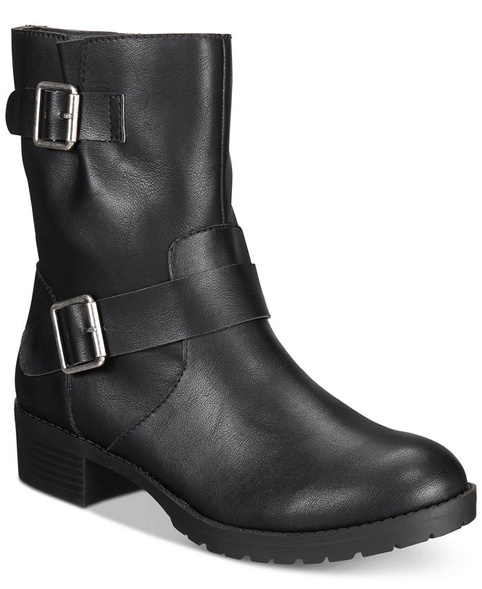 Style & Co Women's Gianara Moto Shoes Black Size 8.5 M