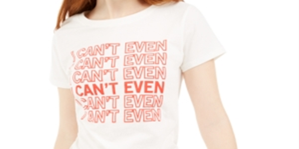 Love Tribe Junior's I Can't Even Graphic T-Shirt White Size Large