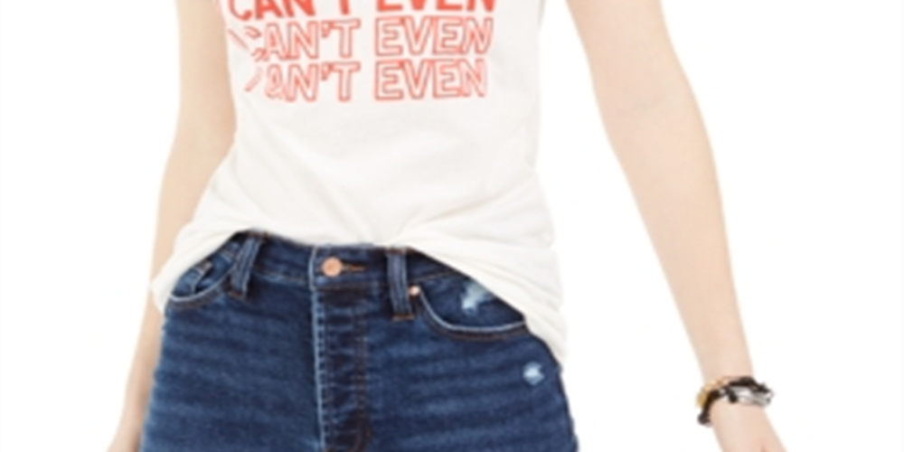 Love Tribe Junior's I Can't Even Graphic T-Shirt White Size Large