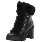 Guess Women's Galway Leather Round Toe Ankle Combat Boots Black Size 7.5