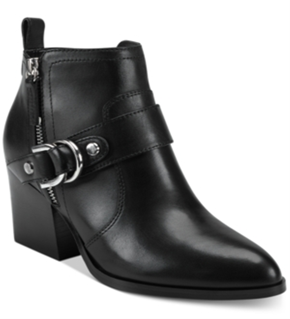 Marc Fisher Women's Victa Leather Pointed Toe Ankle Boots Black Size 9 M