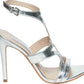 Steve Madden Women's Sidney Leather Open Toe Casual Shoes Silver Size 9.5 M