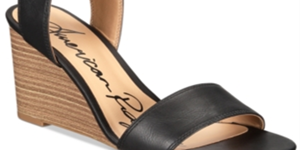 American Rag Womens Aislinn Open Toe Casual Ankle Strap Sandals Black Size 9.5M