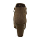 Style & Co Women's Asymmetrical Padded Wynonaa Round Toe Wedge Booties Brown Size 10 M