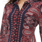 Tommy Hilfiger Women's Paisley Print Button up Blouse White Size S
