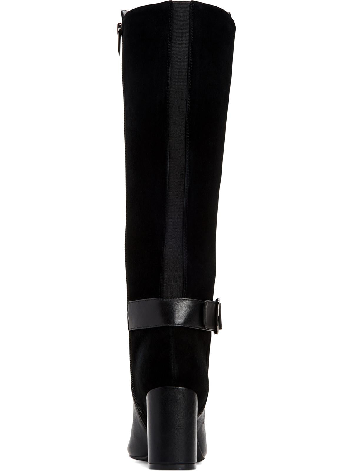 Alfani Womens Nelsonn Faux Suede Tall Riding Boots Black Size 7 M
