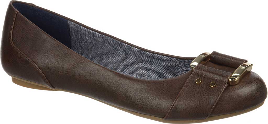 Dr. Scholl's Women's Synthetic Frankie Flat Brown 9 W