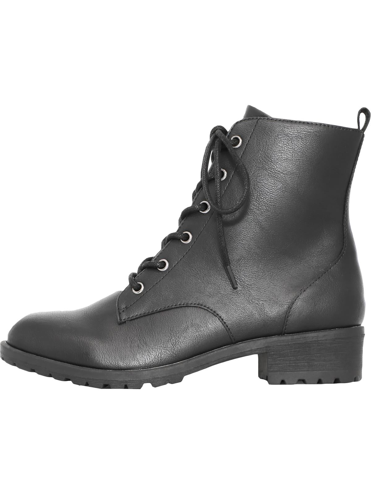 American Rag Womens Franie Leather Closed Toe Ankle Combat Boots Black Size 7.5 M