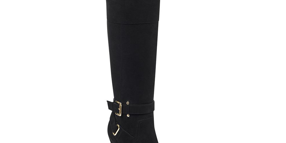 Guess Women's Fabric Almond Toe Over Knee Fashion Boots Black  Size 8.5 M