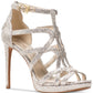 Michael Michael Kors Women's Sandra Plaatfrom Suede Open Toe Special Occasion Brown Size -11 M