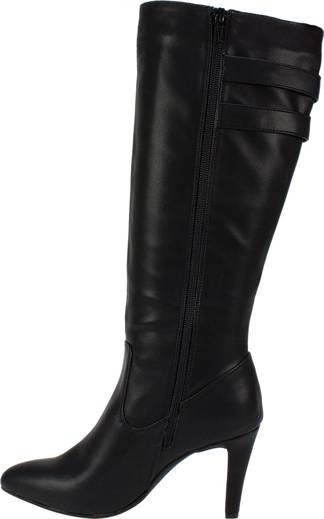 White Mountain Women's Smooth Polyurethane Rialto Cahoon Knee High Boot Black Size 9.5 M