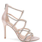 Jewel Badgley Mischka Women's Champagne Satin  Sandal Pink Size 8.5 M