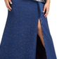 Adrianna Papell Womens Plus Evening Dress Metallic Off-the-Shoulder - Light Navy Blue Size 22