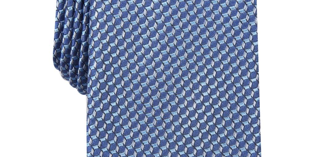 Alfani Men's Perrone Silk Blend Business Neck Tie Blue Size Regular