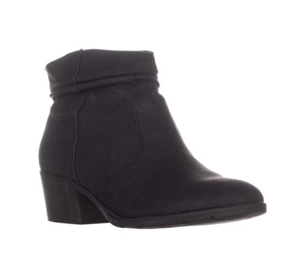 White Mountain Women's Uptown Block Heel Ankle Boots Black Size -8.5M