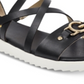 Guess Women's Karin Flat Sandals Shoes Black Size 6 M