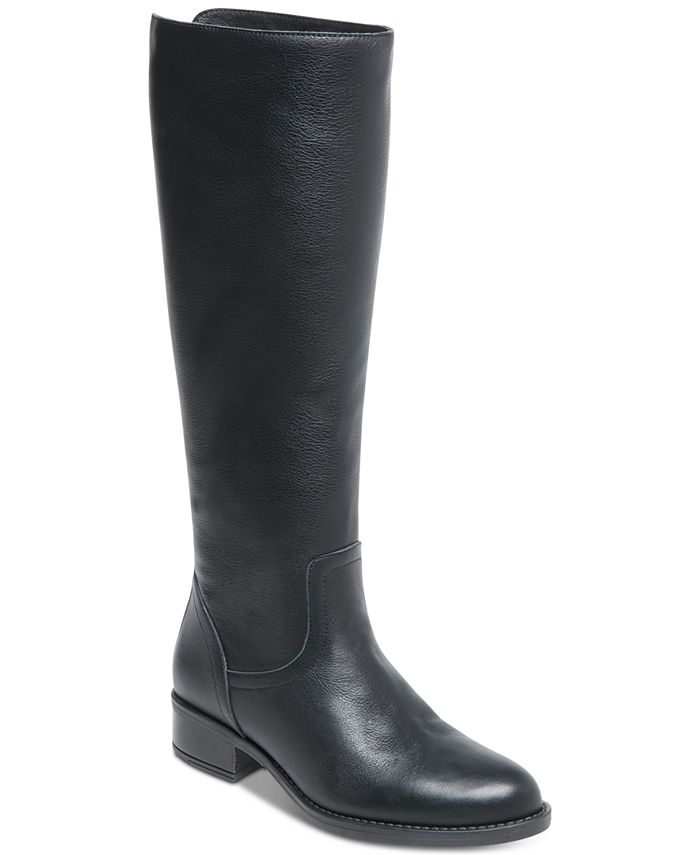 Steve Madden Women's Jasper Leather Almond Toe Knee High Black Size 10 M