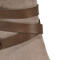Material Girl Women's Buckled Strap Hardware Detail Cushioned Melany Round Toe Block Heel Zip up Booties Brown Size 9.5 M