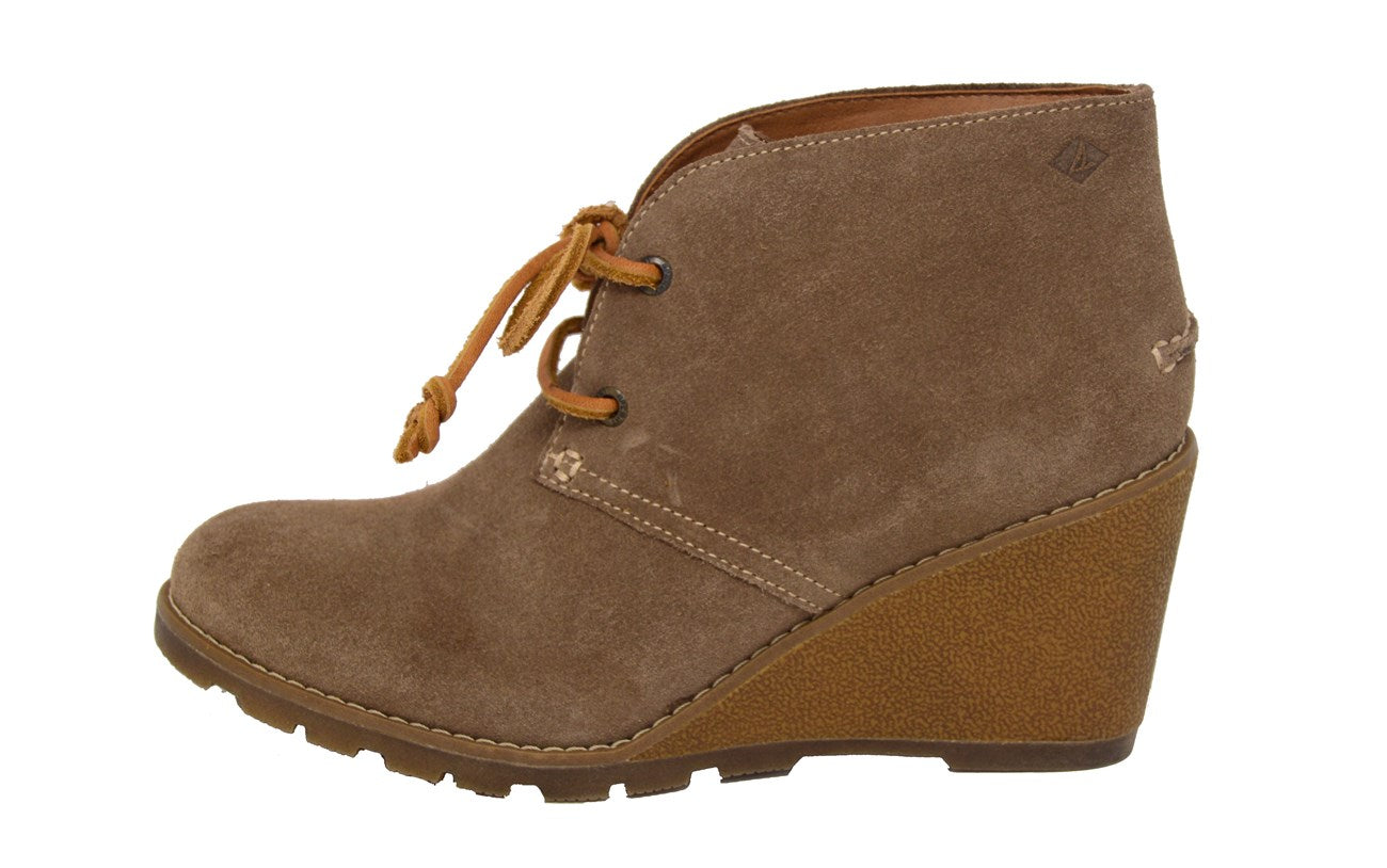 Sperry Women's Celeste Prow Wedge Ankle Booties Shoes Brown Size 7 M