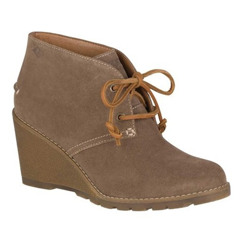 Sperry Women's Celeste Prow Wedge Ankle Booties Shoes Brown Size 7 M