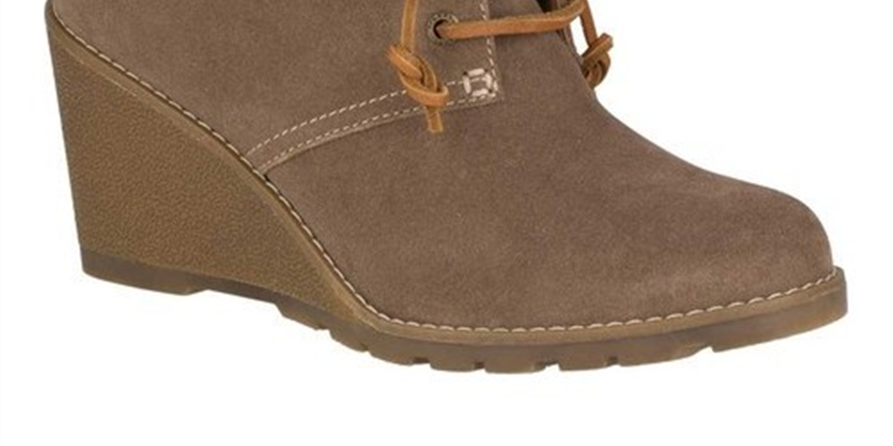Sperry Women's Celeste Prow Wedge Ankle Booties Shoes Brown Size 7 M