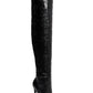 Steve Madden Women's Shoes Harlow Pointed Toe Over Knee Fashion Boots Black Size 7.5 M