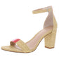INC International Concepts Women's Kivah 20 Straw Stripe Heel Sandals Brown Size 7.5 M