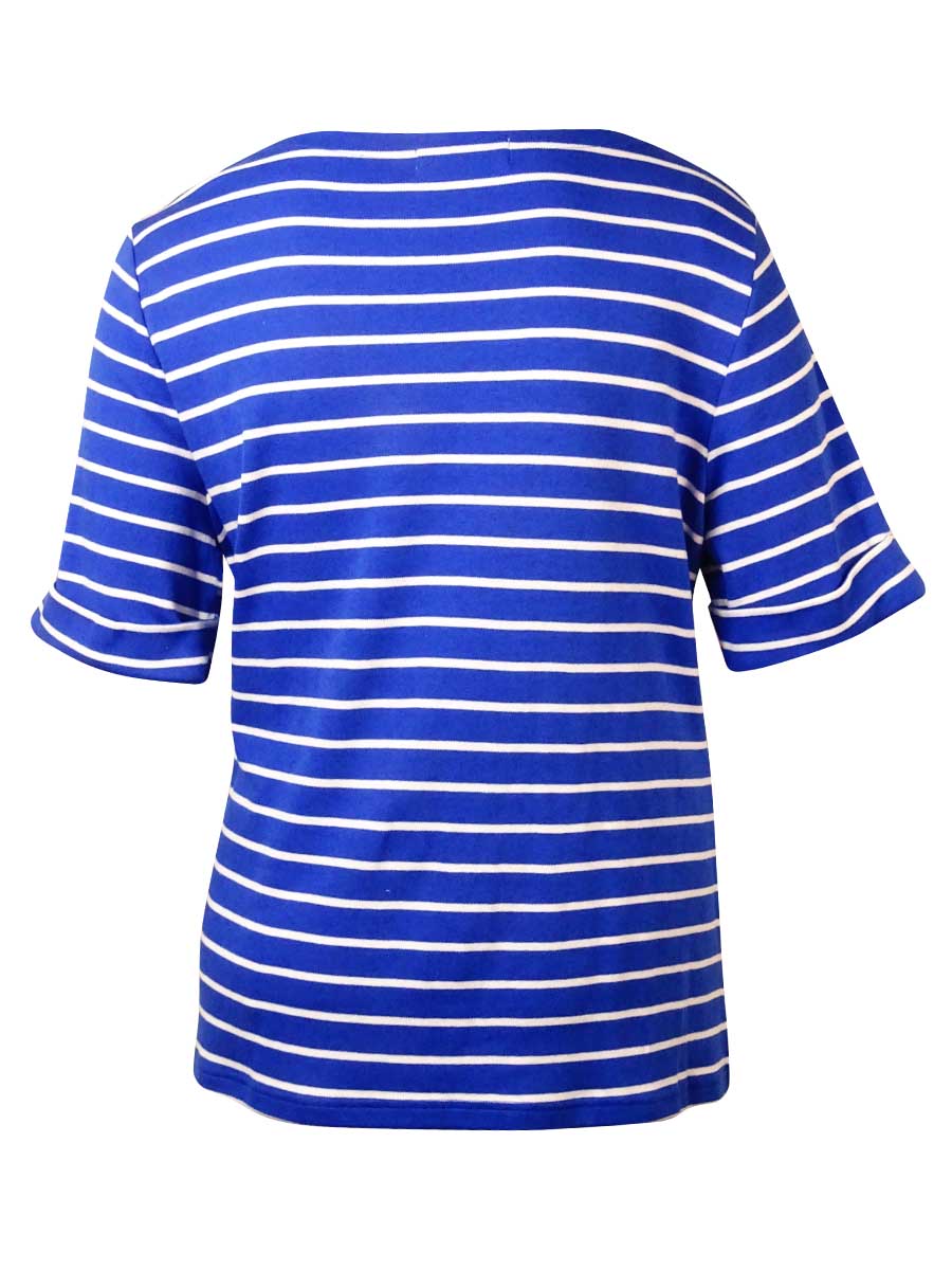 American Rag Women's Boat Neck Striped Knit Top Brown Size 9.5 M