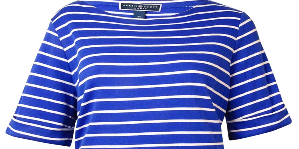 American Rag Women's Boat Neck Striped Knit Top Brown Size 9.5 M