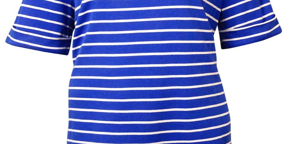 American Rag Women's Boat Neck Striped Knit Top Brown Size 9.5 M