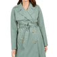 Charter Club Petite Classic Trench Coat  Green Size PL
