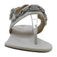Michael Kors Women's Charlton Leather Split Toe Casual Sandal Gray Size 9