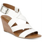 Franco Sarto Women's Leather Open Toe Casual Slingback Shoes White Size 10 M