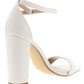 Steven Madden Women's Carrson Ankle Strap Block Heeled Sandals White Size 9.5